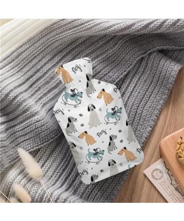 Hot Water Bottle with Lid - Dog Pattern Rubber Pain Relief Bag for Cramps & Foot Warmer | Hot & Cold Therapy - Buy Online on GoSupps.com