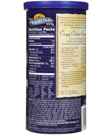 Progresso Garlic & Herb Bread Crumbs - 15 oz | Premium Seasoned Breadcrumbs - Buy Online on GoSupps.com