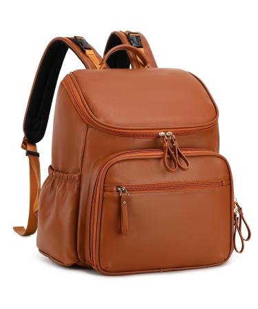 Loradi large capacity diaper bag backpack with stroller clips water-repellent travel backpack with anti-theft bag dark brown