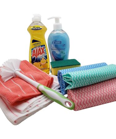 All-Inclusive Dorm Room Kitchen Cleaning Kit | Ajax Sponges Soap & Essentials for Students - Buy Online on GoSupps.com