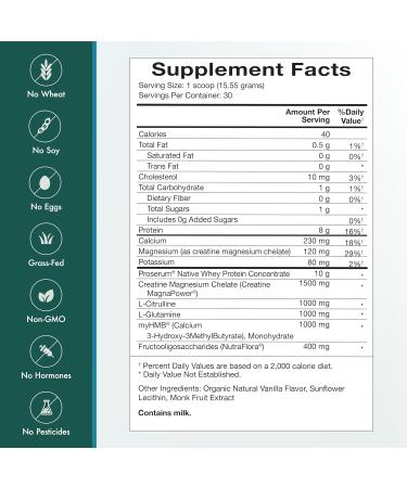 Amino Whey Pro Advantage™ - Grass-Fed Whey Protein with HMB & Creatine | 8g Protein per Scoop | 30 Servings - Natura Health Products - Buy Online on GoSupps.com