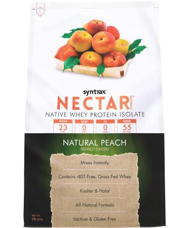 Syntrax Nutrition Nectar Naturals 100% Whey Isolate Protein Powder Natural Peach 2 lbs
