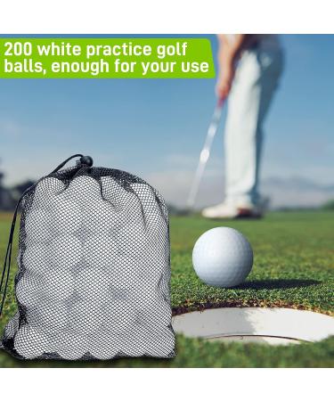 200 Pcs Plastic Practice Golf Balls with Limited Flight for Indoor & Outdoor Training - Includes 2 Mesh Golf Ball Bags | Home Backyard & Driving Range Practice - Buy Online on GoSupps.com
