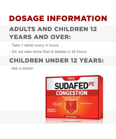 Sudafed PE Maximum Strength Non-Drowsy Decongestant Tablets - 36 ct | Effective Sinus Congestion Relief | International Shipping Available - Buy Online on GoSupps.com