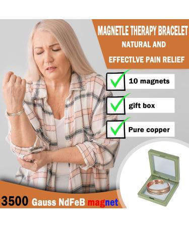Yinox 10 Copper Magnetic Bracelets for Arthritis Relief - Adjustable Unisex Design with 3500 Gauss for Migraine Relief - Buy Online on GoSupps.com