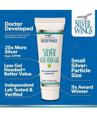 Natural Path Silver Wings 200ppm Silver with Aloe Vera Gel - Soothing Skin Care for Radiant Skin | 0.75 oz - Shop Now - Buy Online on GoSupps.com
