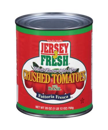 Jersey Fresh Crushed Tomatoes with Basil, Fattoria Fresca, 28 Ounce (Pack of 12)