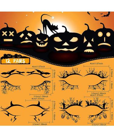 12 Pairs Black Fabric Eye Shadow Tattoo Sticker | Reusable Eye Liner Party & Stage Makeup Tool - Buy Online on GoSupps.com