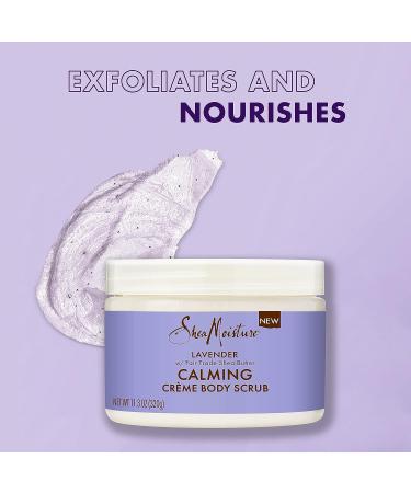 SheaMoisture Lavender Calming Body Scrub 11.3oz - Fair Trade Shea Butter Skin Care - Buy Online on GoSupps.com