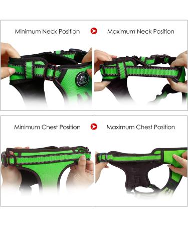 Buy Nestroad Green Dog Harness for Small Dogs - Anti-Train Cuddly Chest Harness (Size S) - Neck 28-38cm Chest 38-53cm - Reflex Strip Design - Buy Online on GoSupps.com