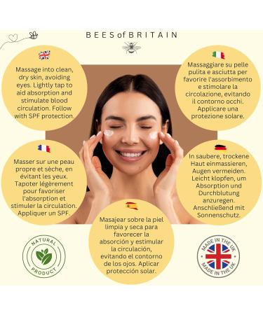 BEES of BRITAIN - 99% Natural Rich Day Cream - Honey Lavender. Soothe Nourish Hydrate Dry Skin. pH 5.5 Sensitive Skin. We Donate 5% of our Profit to Save Bees + Pollinators.100g - Buy Online on GoSupps.com