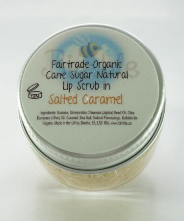 Bimble Organic Raw Cane Sugar Natural Lip Scrub 25g - Salted Caramel Flavour