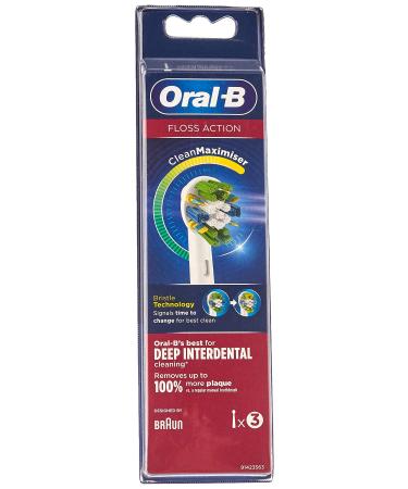 Oral B Floss Action Replacement Brush Heads Refill 3Count White