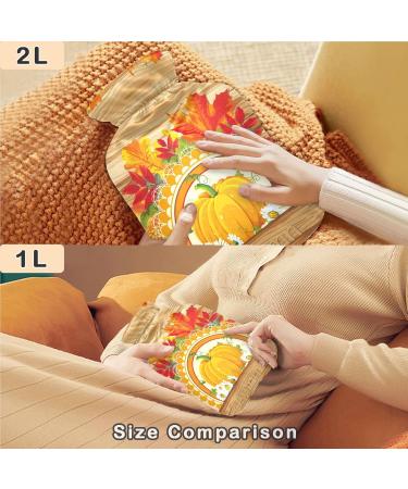 Naanle Thanksgiving Autumn Leaves Hot Water Bottle - 1L Heat & Cold Therapy for Pain Relief | Ideal for Bed & Hand/Foot - Buy Online on GoSupps.com