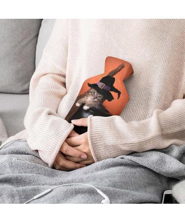 Hot Water Bottle with Cat Lid - Halloween Rubber Hot Water Bag for Pain Relief Cramps Foot Warmer & Therapy - Buy Online on GoSupps.com