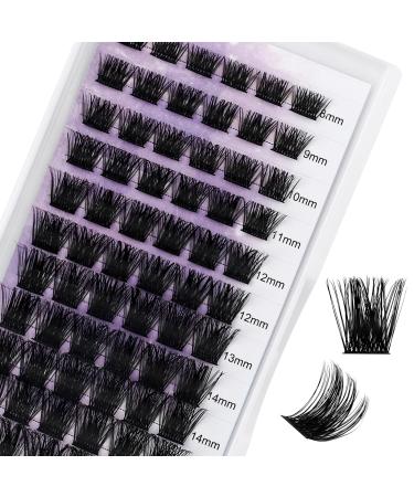 Individual Cluster Lashes D Curl 0.07mm 8-16mm Mix DIY Lash Extensions Wide Stem Individual Eyelashes Soft and Wispy Cluster Eyelash Extensions(XHFD-FD18-0.07-D-816) RR-8-16mm Cluster Lash-FD18-0.07-D