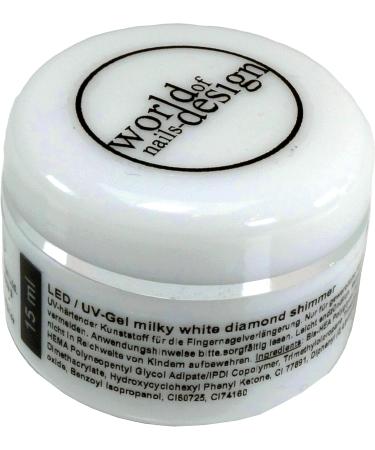  World of Nails-Design LED/UV Diamond Shimmer Building Gel with Fine Glitter Particles 5ml (Milky White) - Buy Online on GoSupps.com