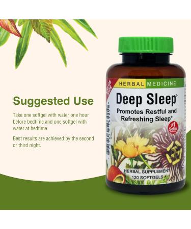 Herbs Etc. Deep Sleep Softgels - Herbal Sleep Support Supplement - Rest & Calming Support with Passionflower Chamomile & Lemon Balm - 120 Softgels (120 Servings) - 2 Pack 120 Count (Pack of 2) - Buy Online on GoSupps.com