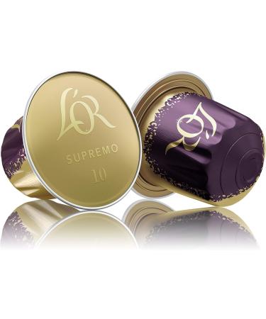 L'Or Espresso Caf Supremo - Intensity 10 - 50 Aluminum Capsules Compatible with Nespresso * Machines (Pack of 5X10 capsules) - Buy Online on GoSupps.com