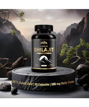 Shilajit Capsules - HIMALAYAN MONK Premium Shilajit 50% Fulvic Acid 90 Capsules 250 mg per Capsule 500 mg per Serving 85+ Trace Minerals Made in Canada 1 - Buy Online on GoSupps.com