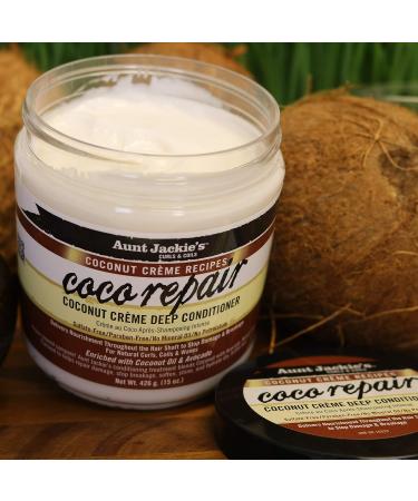 Aunt Jackie's Coconut Cr me Recipes Coco Repair Deep Hair Conditioner - Nourishing Treatment for Natural Curls - 15 oz - Buy Online on GoSupps.com