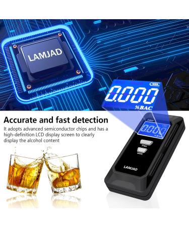 LAMJAD D80001 Alcohol Tester with 10 Mouthpieces and Digital LCD Screen - Professional Grade Semiconductor Sensor for Accurate Results | Ideal for Personal and Police Use - Buy Online on GoSupps.com
