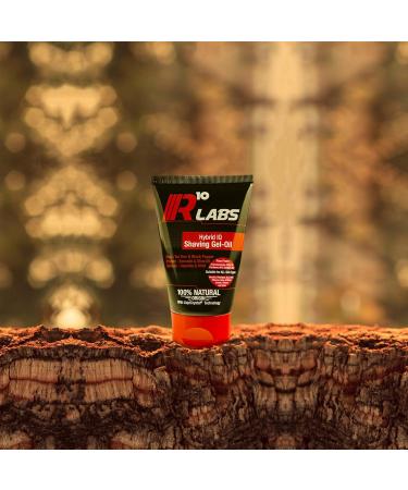 R10 labs Hybrid IQ Shaving Gel - Oil - 100% Natural Men's Non-Foaming Shaving Gel with extracts of Tea Tree & Black Pepper and Protective Avocado & Olive Oil - 125ml - Buy Online on GoSupps.com