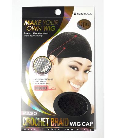 Qfitt Make Your Own Wig Micro Crochet Braid Wig Cap 5032  Black