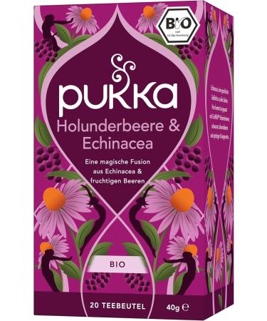 Pukka | Th aux fruits bio Sureau & Echinacea | Sureau Echinacea Graines d'anis et Gingembre | Pour des moments forts au quotidien | Lot de 4 | 80 sachets de th  - Buy Online on GoSupps.com