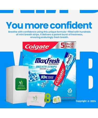 Max Fresh Mint Toothpaste Strips - 5 Tubes 36.5 oz Fights Cavities & Whitens Teeth + Toothpaste Squeezer & No-Mess Caps - Shop Now Internationally - Buy Online on GoSupps.com