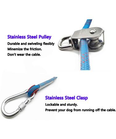 ZENGSUSU Dog Tie Out Cable for Camping 75ft Dog Runner Cable with 4ft Bungee Binding Dog Lead Line Holds up to 300 lbs for Yard and Park 75ft-10mm - Buy Online on GoSupps.com
