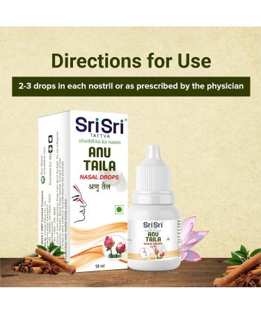 Sri Sri Tattva Anu Taila 10ml (Pack of 6) - Herbal Nasal Oil Blend for Sinus Relief - Buy Online on GoSupps.com