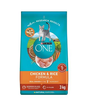 Purina ONE Dry Cat Food Chicken & Rice Formula - 3 kg Bag 3 kg (Pack of 1) Cat Food