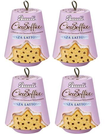 Bauli Bauli CiocoSoffice 700g Lactose Free Christmas Cake with Extra Dark Chocolate Drops Set of 4
