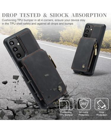 Buy Soonic Leather Cover for Samsung Galaxy A34 5G - Magnetic Wallet Case Zipper Folding Design Card & Cash Compartment Coin Pocket - Black - Buy Online on GoSupps.com
