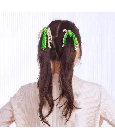 Sucrain 18 PCS Colorful Elastic Curly Hair Ribbons Ties for Girls - Boutique Hair Bands for Toddlers, Kids & Children | Ponytail Holders - Buy Online on GoSupps.com
