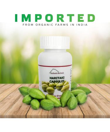 Kailash Herbals Organic Haritaki Capsules 2420MG - Digestion Support, Detox & Rejuvenation | 100 Capsules Terminalia Chebula | Vegan & Non-GMO - Buy Online on GoSupps.com
