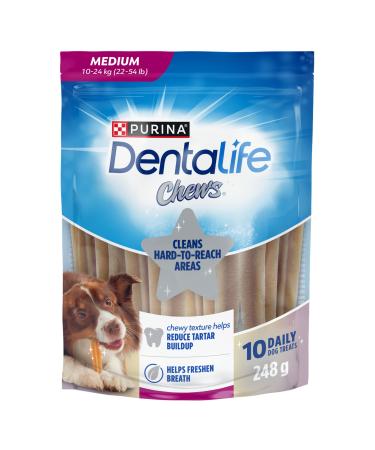 DentaLife Chews Dog Treats for Medium Breed Dogs - 248 g Pouch (1 Pack) 248 g (Pack of 1)