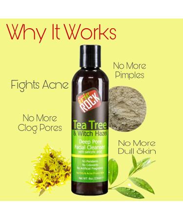 Tea Tree & Witch Hazel Deep Pore Acne Cleanser - Salicylic Acid Face Wash for Oily Skin & Acne Prone Skin - Natural 8oz Acne Wash for Men & Women - International Shipping Available - Buy Online on GoSupps.com