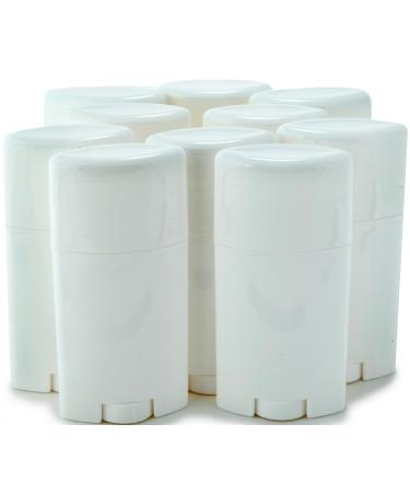 Vivaplex  10  White  Empty  2.5 oz Deodorant Containers with Caps
