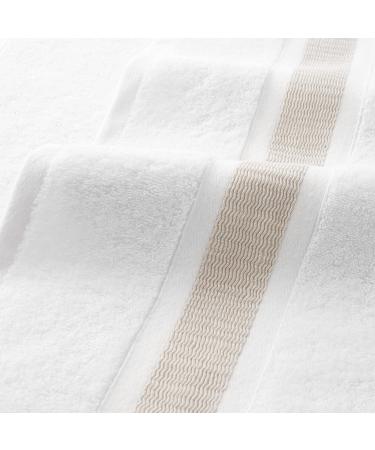 Aston & Arden 8-Piece Recycled Striped Turkish Washcloths Set - Soft & Absorbent Eco-Friendly Aegean Cotton Blend - 600 GSM - Decorative Towels for Bathroom, Home, Hotel, Salon - Wheat Beige - Buy Online on GoSupps.com