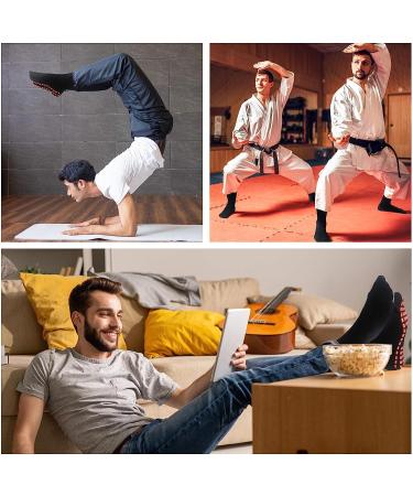NOVAYARD Non Slip Grip Socks - 6 Pairs, Yoga Pilates Hospital Socks for Men Women - Black, Large Size - Buy Online on GoSupps.com