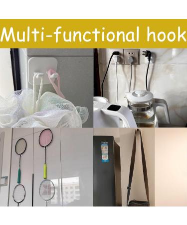 Buy Lianchen 8-Piece Self-Adhesive Bathroom Razor Holder - No Drilling Wall-Mounted Double Hooks for Home & Kitchen (White) - Buy Online on GoSupps.com