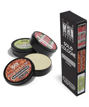 Solid Cologne Men's Cologne Sample Set Solid Perfume with a Sweet Tobacco Citrus Bergamot and Sandalwood Men's Fragrance (1 Ounce (Pack of 3) Bergamot and Cedar/Sandalwood/Sweet Tobacco)