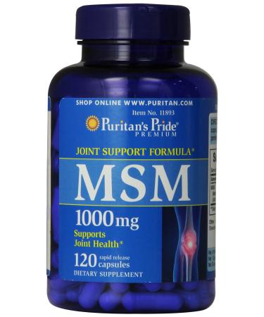 Puritan's Pride Joint Support Formula MSM Rapid Release Capsules, 1000 mg, 120 Count