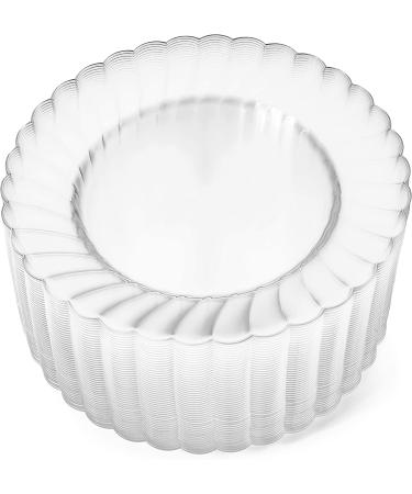 Oasis Creations 6 Clear Round Plastic Plate Set - 100 Pack, Reusable Party Supplies for Birthdays, Celebrations, Buffets- Catering and More - Buy Online on GoSupps.com