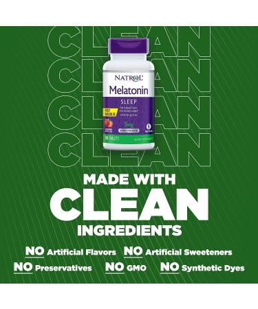 Natrol Melatonin Fast Dissolve Sleep Aid Tablets - 5mg, 90 Strawberry Flavored - Fall Asleep Faster, Stay Asleep Longer, Drug Free, Easy to Take - Buy Online on GoSupps.com