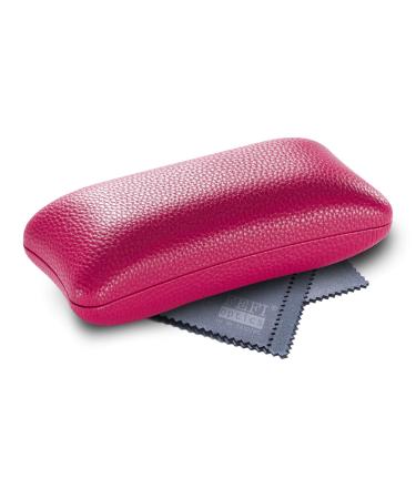 FEFI hardcase glasses case in an unusual shape - including high-quality glasses cleaning cloth/microfiber cloth XL Raspberry (Large) - Buy Online on GoSupps.com