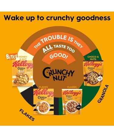 Kellogg's Crunchy Nut Granola Caramelised Nuts (1 x 380 g) - Crunchy cereal with caramelised nuts - Whole nut Granola - Buy Online on GoSupps.com