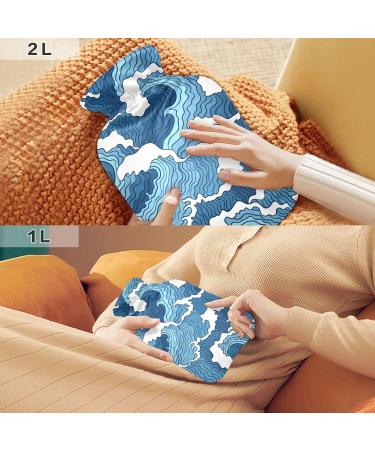 Japanese Hot Water Bottle with Cover 1L | BPA Free Pain Relief for Headaches Neck & Shoulders - Buy Online on GoSupps.com